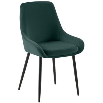 Silla De Comedor Elmira De Terciopelo Verde 53x50x86 Cm Clp