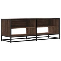 mueble tv metal y madera ingenieria marron roble 1205x40x46 cm vidaxl