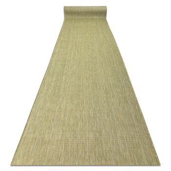 Alfombra De Pasillo Sisal Sion Mezcla Tejido Plano Verde 150cm 150x510 Cm