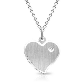 Colgante esmerilado con cadena de plata 925