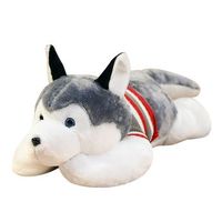 almohada extrasuave y mullida  dam diseno husky 100cm 100x32x36 cm color gris