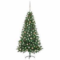 arbol de navidad preiluminado con luces y bolas verde 180 cm vidaxl