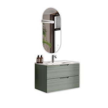Composición Baño De 4 Piezas Solmira Verde Salvia En Mdf