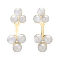 pendientes de perlas 925 plata chapada en oro