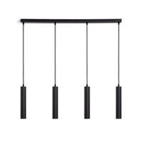 lampara colgante aluminio aritz 4 focos negro