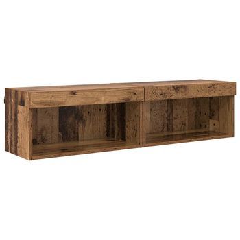 Conjunto De Mueble De Tv 2 Uds | Mueble De Salón | Gabinete De Tv Madera Vieja 60 X 30 X 30 Cm