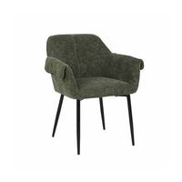 silla de comedor de chenilla cheno - lote de 2 verde