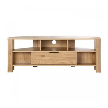 Mueble de tv de esquina 1 cajón decoración roble - l120 cm