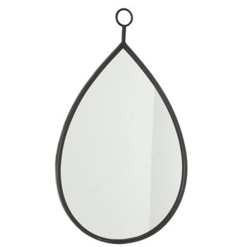 Espejo colgante con borde de metal negro 45x74,5 cm