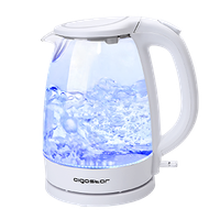 aigostar eve 30gon - hervidor de agua electrico vidrio borosilicato con iluminacion led 17 litros libre de bpa 2200 w base 360 filtro antical