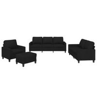 juego de sofas con cojines 4 piezas tela negro vidaxl