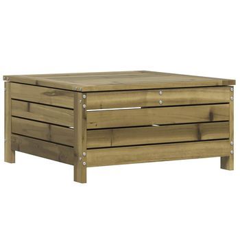 Taburete De Jardín | Otomana De Jardín | Reposapiés De Jardín Madera De Pino Impregnada 62x63,5x32 Cm