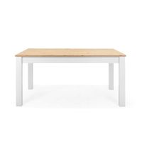 mesa de comedor extensible l160-215 cm - roble y blanco
