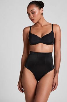 Hunkemöller Tanga scuba moldeador de cintura alta Negro