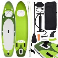 set de tabla de paddle surf hinchable verde 360x81x10 cm vidaxl