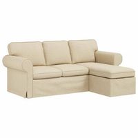 sofa crema 195 x 138 x 80 cm tela vidaxl