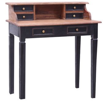 Escritorio Con Cajones Madera Maciza De Caoba 90x50x101 Cm Vidaxl
