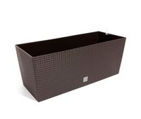 jardinera rato 30 litros con riego en color chocolate 60 x 25 x 24 cm