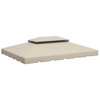 outsunny toldo de recambio para cenador 4x3 m solo tela con doble techo 400x300 cm beige   aosom espana