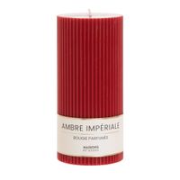 vela perfumada estriada color rojo alt 15 cm