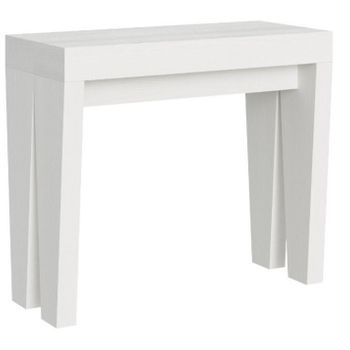 Consola Extensible Blanca 8 Personas 40 A 196 Cm Sambo-soporte 2 Pies