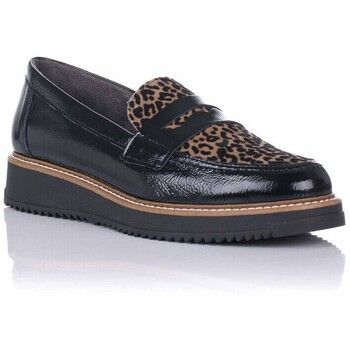 Pitillos Mocasines Mocasín en piel charol - Animal Print para mujer