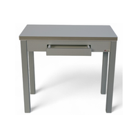 mesa de cocina extensible libro ainara elaborada artesanalmente con melamina y cristal gsmesas 8484x42x75cm