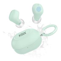 ksix neutron auriculares inalambricos usb-c diseno compacto mosqueton 4h16h auto llamadas verde
