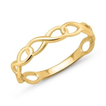 Anillo símbolo del infinito 8 quilates oro