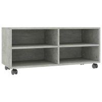 mueble tv con ruedas madera gris hormigon 90x35x35 cm