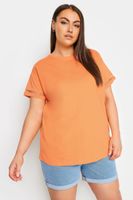 limited collection camiseta naranja de algodon con ribete de crochet mujer curvy y tallas grandes limited collection