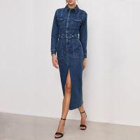 good american fit for success denim midi dress - xl
