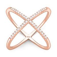 anillo chapado en oro rosa 925 circonitas de plata