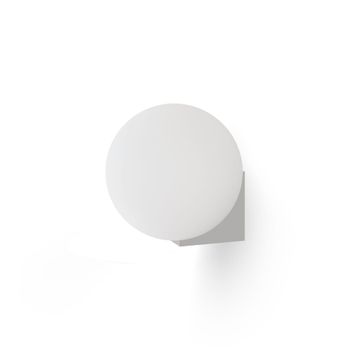 Aplique de pared moderno con esfera de cristal opal y cromo ip44 (g9)