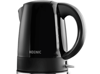 Hervidor de agua - KOENIC KWK 2130 B, 1500 W, 1 L, Indicador nivel agua, Negro