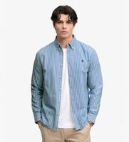 superdry para hombre m4011247a camisa preppy oxford azul claro m casual algodon manga larga