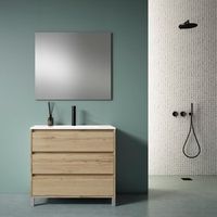 mueble jade 90 cm 3c roble hercules pack mueble  lavabo