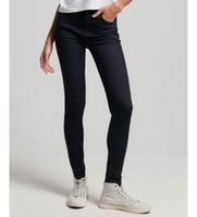 superdry para mujer w7010796a jeans pitillo de talle alto de algodon organico negro 2630 denim poliester sostenible