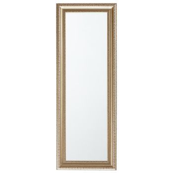 Espejo De Pie Dorado 51 X 141 Cm Marco Rectangular Decoración De Suelo Sala De Estar Dormitorio Aurillac
