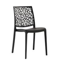 set de 6 sillas de resina con fibra de vidrio negras