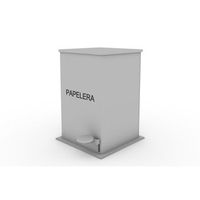 papelera con pedal metalica color gris