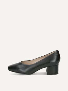 CAPRICE Pumps, black, made of Leather with Trapeze heel, Size 40