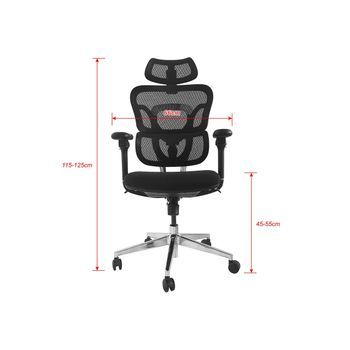 Equip Silla De Oficina Ergonómica Premium Con Reposacabezas Y Apoyabrazos, Color Negra