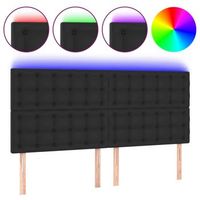 cabecero accesorio para dormir dormitorio mueble led 200 x 5 x 118128 cm negro sintetico tdl0200633