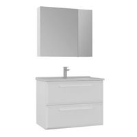 conjunto de mueble con lavabo y espejo 2 piezas  - 80 x 50 x 62 cm - blanco