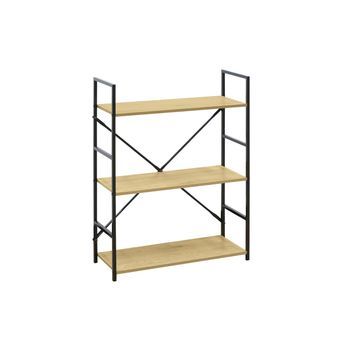 Estantería Mara - Color Madera Natural Y Negro - Homekit