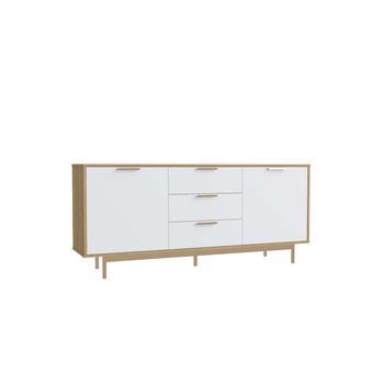 Aparador Escandinavo Blanco Y Madera Natural Fyn