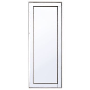 Espejo De Pared 50 X 130 Cm Vertical Minimalista Art Deco Plata Antigua/dorado Para Dormitorio O Salón Fenioux