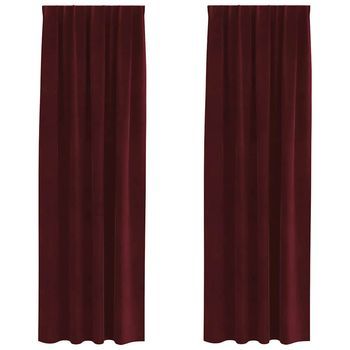 Cortinas Opacas 2 Piezas Rojo Vino 140 X 260 Cm Terciopelo