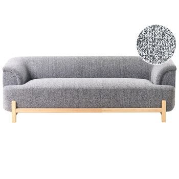 Sofá De 3 Plazas Con Tapizado De Poliéster Y Patas De Madera Sala De Estar Estilo Moderno Gris Oscuro Alnor